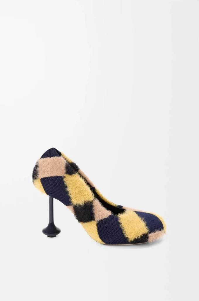 Toy-Pumps aus Jacquard-Strick Multicolor Deep Navy