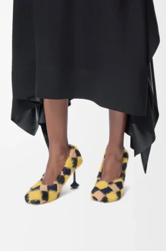 Toy-Pumps aus Jacquard-Strick Multicolor Deep Navy