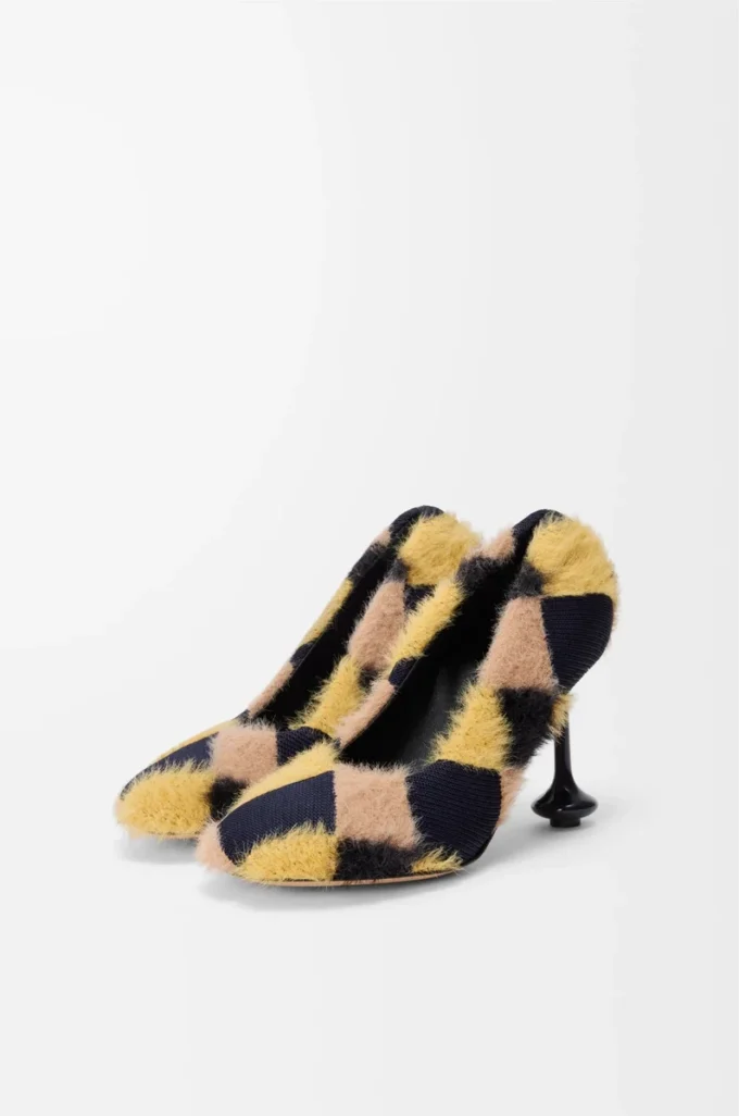 Toy-Pumps aus Jacquard-Strick Multicolor Deep Navy