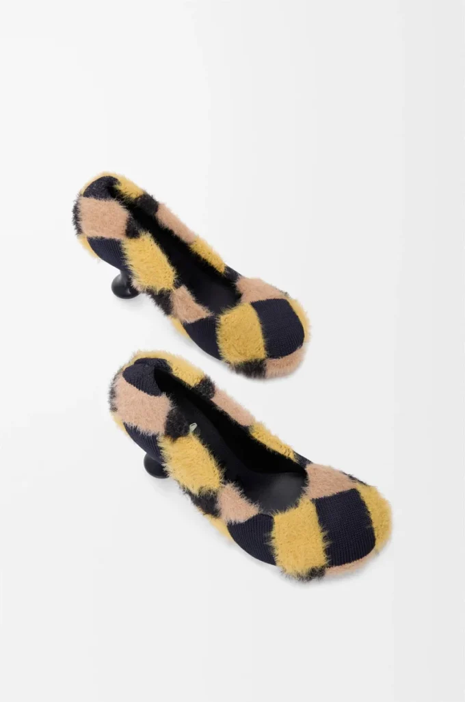 Toy-Pumps aus Jacquard-Strick Multicolor Deep Navy