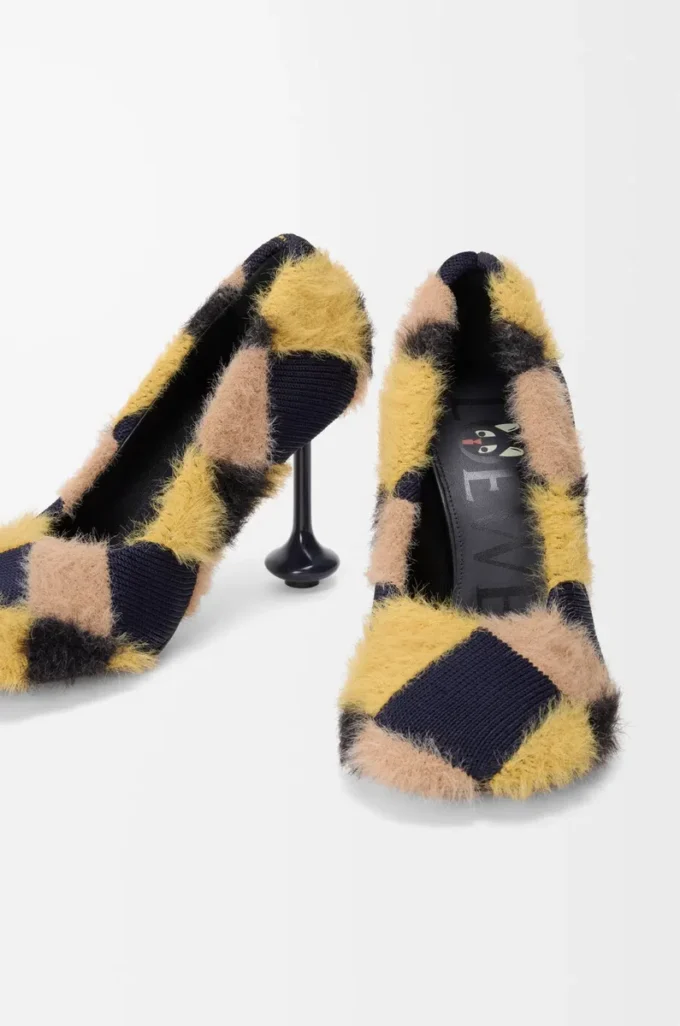 Toy-Pumps aus Jacquard-Strick Multicolor Deep Navy
