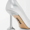 Toy Pumps aus laminiertem Lammleder Silber