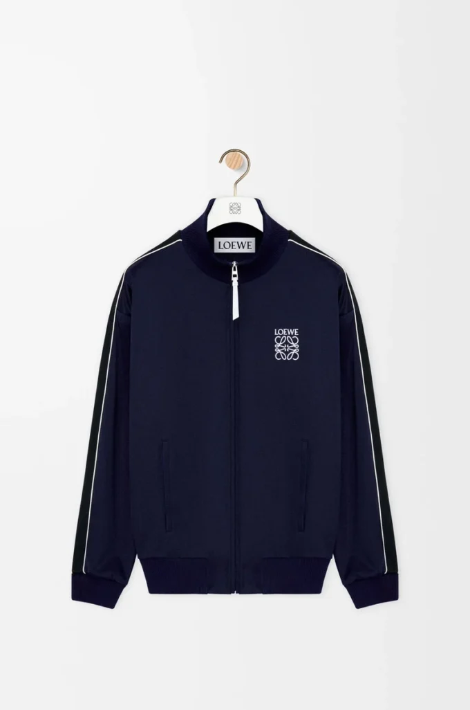 Trainingsjacke aus technischem Jersey in Dunkelblau