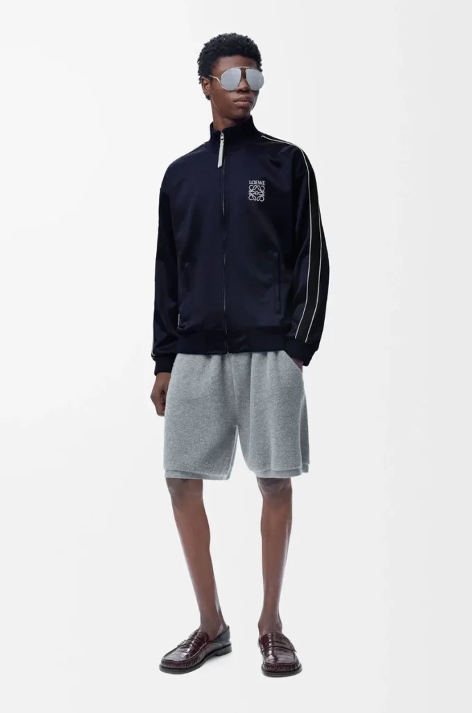 Trainingsjacke aus technischem Jersey in Dunkelblau