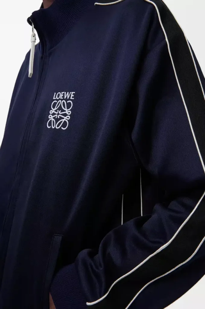 Trainingsjacke aus technischem Jersey in Dunkelblau