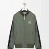 Trainingsjacke aus technischem Jersey in Khaki-Grün