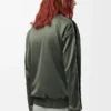Trainingsjacke aus technischem Jersey in Khaki-Grün