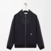 Trainingsjacke aus Wolle Navy/Grau