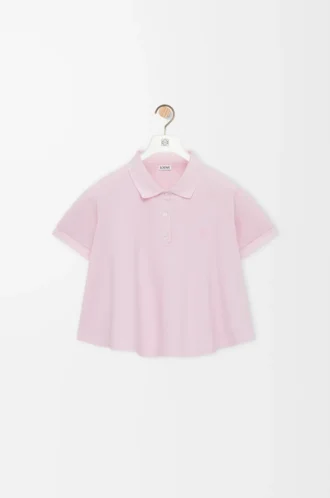 Trapez-Polo aus Baumwolle Hellrosa