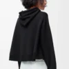 Trapezförmiger Hoodie aus Baumwollmischung Schwarz