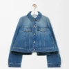 Trapezjacke aus Denim Denim Blue