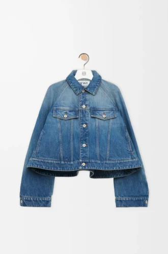 Trapezjacke aus Denim Denim Blue