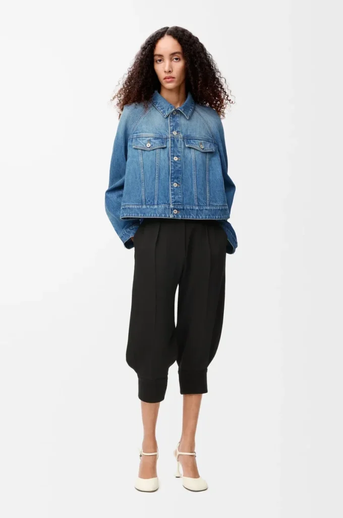Trapezjacke aus Denim Denim Blue