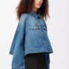 Trapezjacke aus Denim Denim Blue
