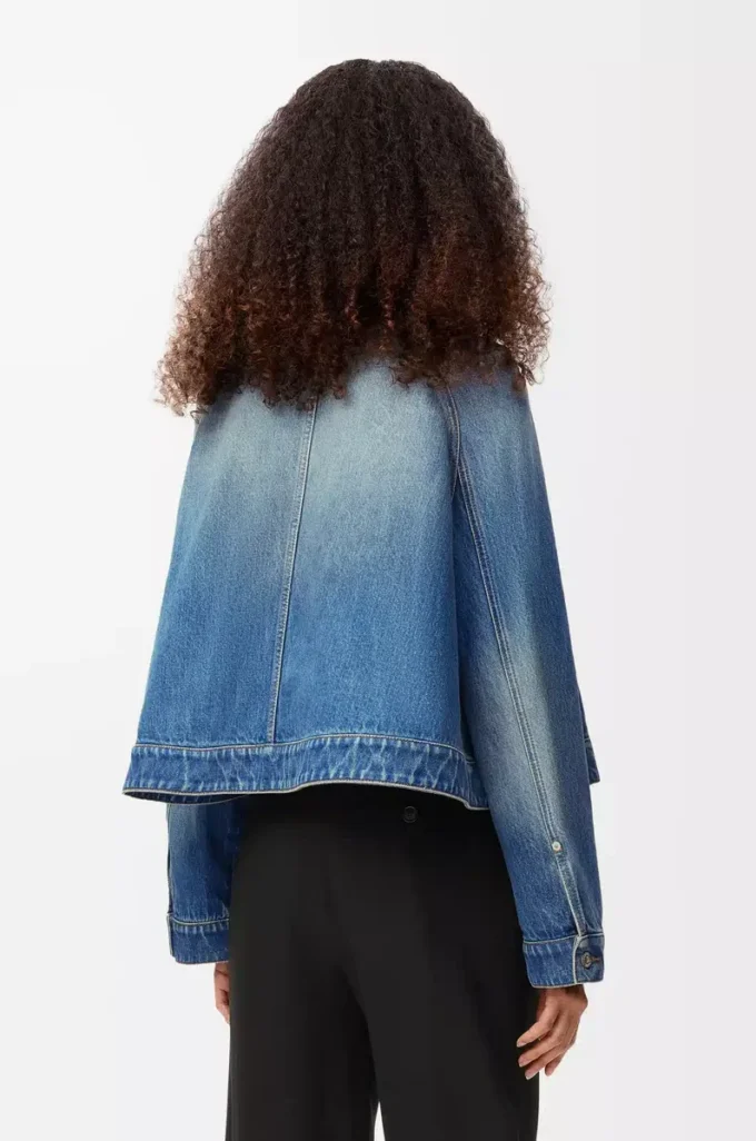 Trapezjacke aus Denim Denim Blue