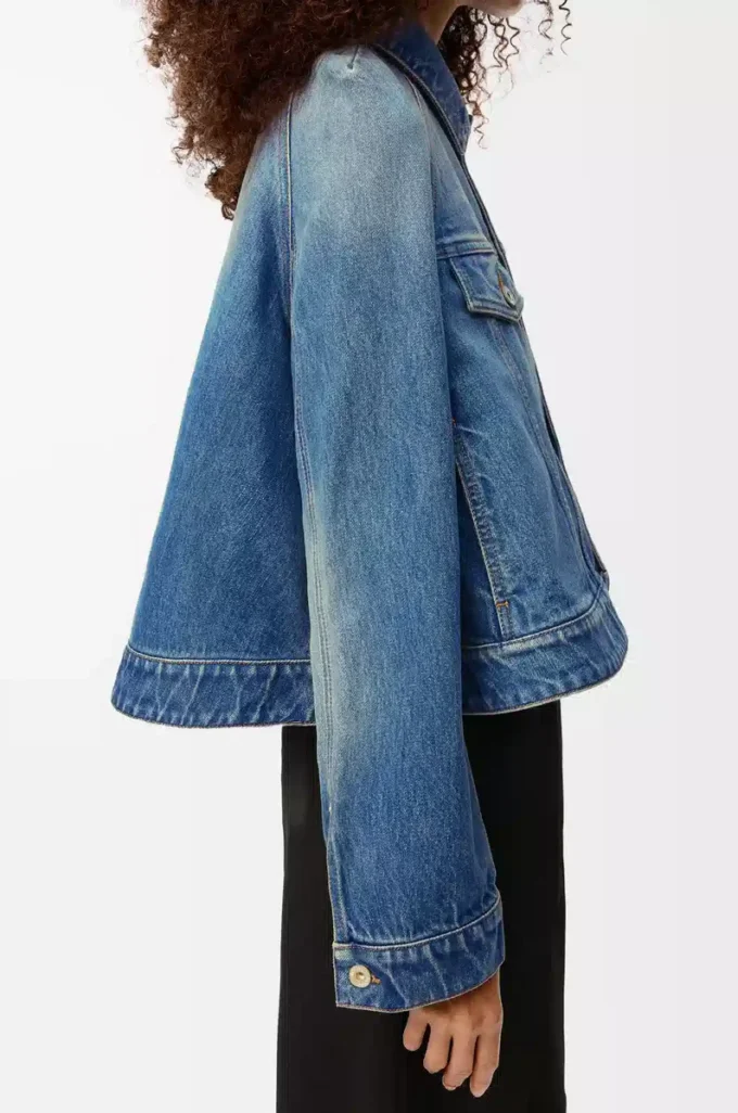 Trapezjacke aus Denim Denim Blue