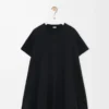 Trapezkleid aus Baumwollmischung Schwarz