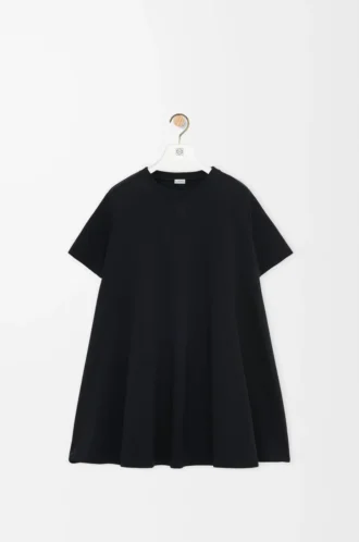 Trapezkleid aus Baumwollmischung Schwarz
