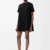 Trapezkleid aus Baumwollmischung Schwarz