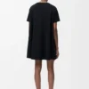 Trapezkleid aus Baumwollmischung Schwarz