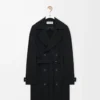 Trenchcoat aus Stretch-Viskose Schwarz