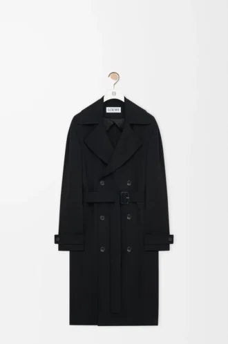 Trenchcoat aus Stretch-Viskose Schwarz
