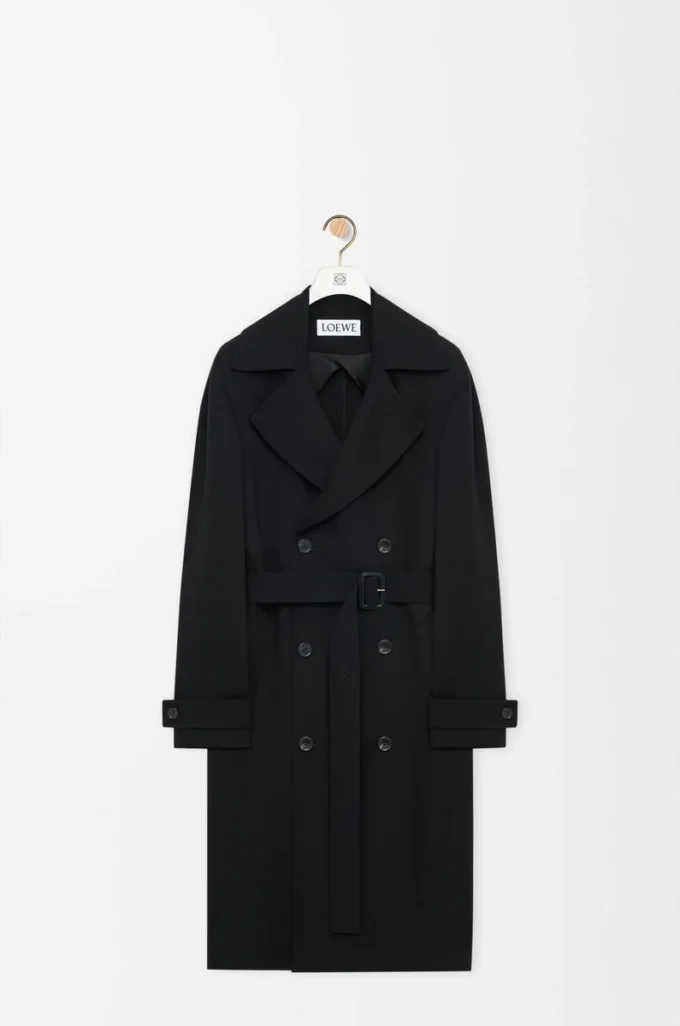 Trenchcoat aus Stretch-Viskose Schwarz