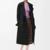 Trenchcoat aus Stretch-Viskose Schwarz