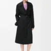 Trenchcoat aus Stretch-Viskose Schwarz