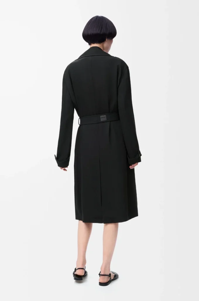 Trenchcoat aus Stretch-Viskose Schwarz