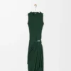 Trägerkleid aus Baumwolle Dunkelgrün