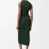 Trägerkleid aus Baumwolle Dunkelgrün