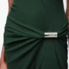 Trägerkleid aus Baumwolle Dunkelgrün
