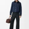 Baggy-Jeans mit Anagramm-Motiv aus Denim Schwarz