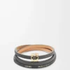 Twist-Armreif aus Kalbsleder in Schwarz