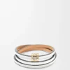 Twist Armreif aus Kalbsleder in Soft White