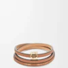 Twist-Armreif aus Kalbsleder Tan