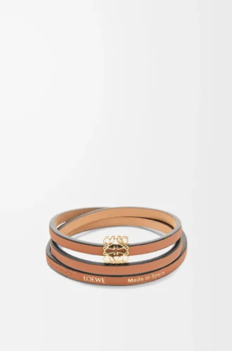 Twist-Armreif aus Kalbsleder Tan