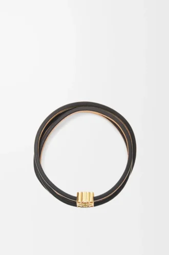 Twist-Armreif aus Kalbsleder Tan