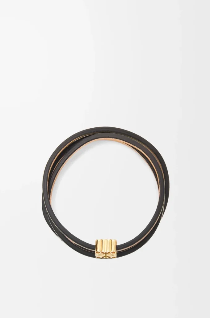 Twist-Armreif aus Kalbsleder Tan
