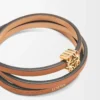 Twist-Armreif aus Kalbsleder Tan