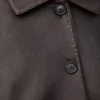 Umschlagjacke aus Nappalammleder Braun