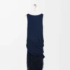 Verziertes Kleid aus Viskose in Marineblau