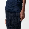 Verziertes Kleid aus Viskose in Marineblau