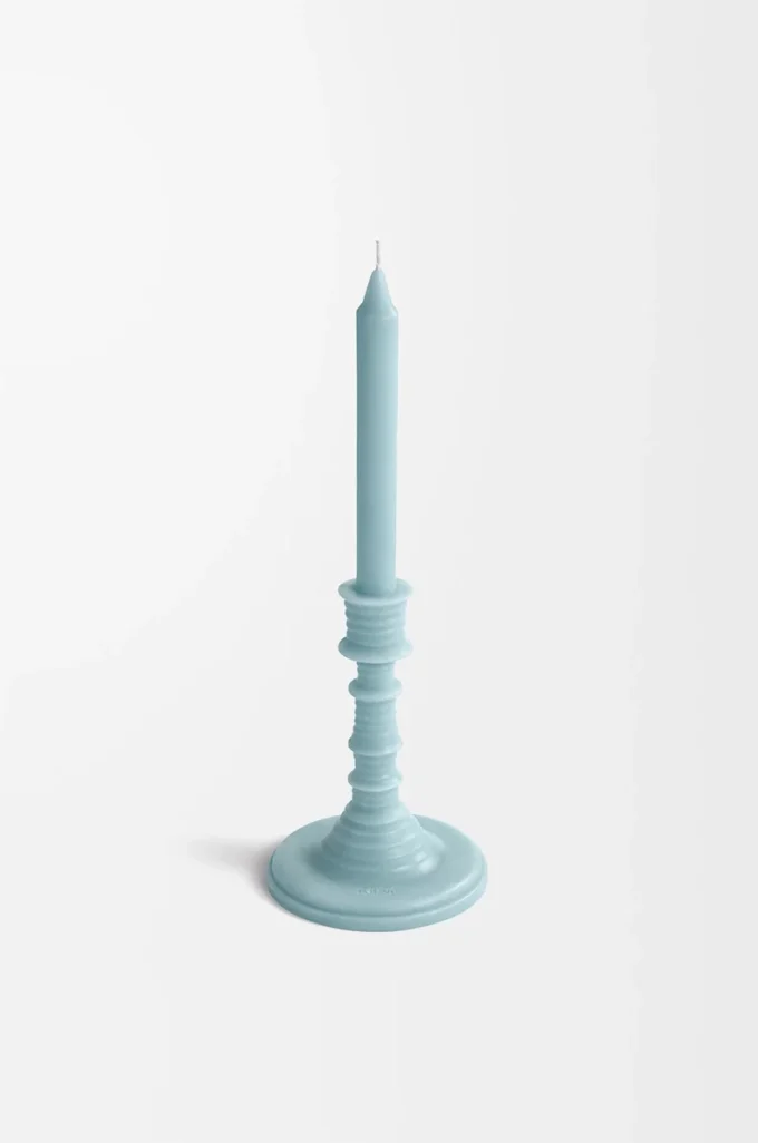 Wachskerzenhalter mit Zypressenball-Duft Baby Blue