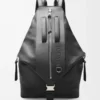 Wandelbarer Rucksack aus klassischem Kalbsleder Schwarz