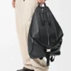Wandelbarer Rucksack aus klassischem Kalbsleder Schwarz