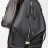 Wandelbarer Rucksack aus klassischem Kalbsleder Schwarz