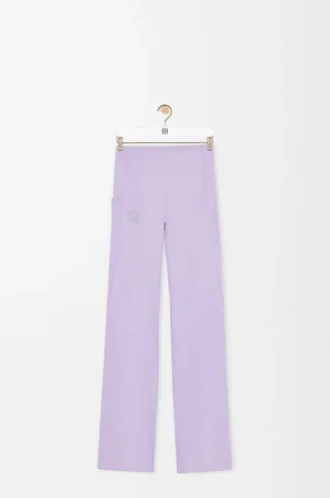 Weiche Bootleg-Hose aus technischem Jersey in Lila