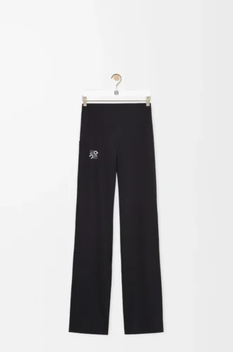 Weiche Bootleg-Hose aus technischem Jersey in Schwarz